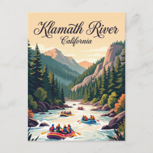 Carte Postale Rivière Klamath Californie, États-Unis, rafting en