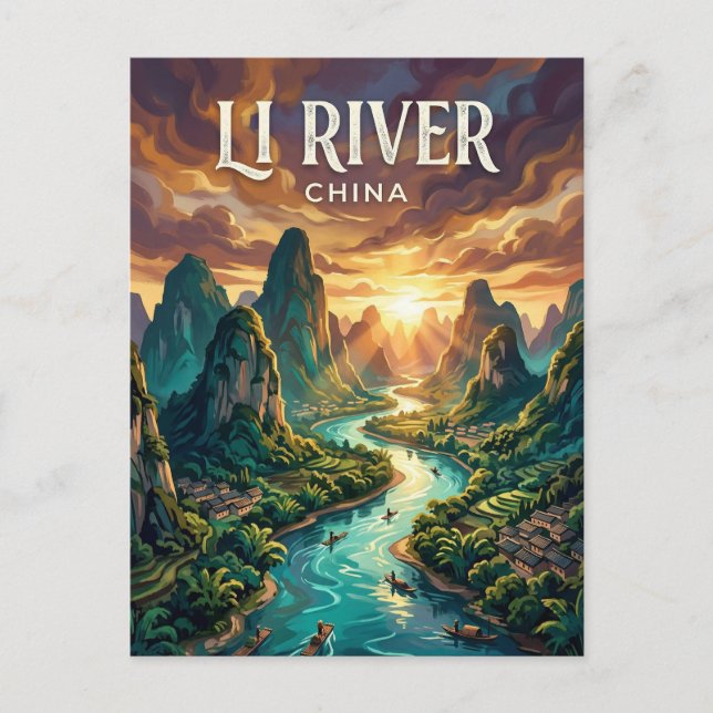 Carte Postale Rivière Li Chine (Devant)
