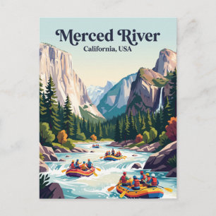 Carte Postale Rivière Merced Californie, États-Unis