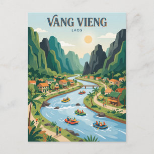 Carte Postale Rivière Nam Song, Vang Vieng Laos