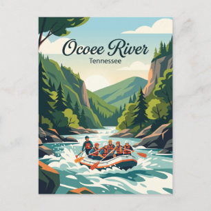 Carte Postale Rivière Ocoee Tennessee, États-Unis, rafting en ea