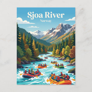 Carte Postale Rivière Sjoa, Norvège, rafting en eaux vives