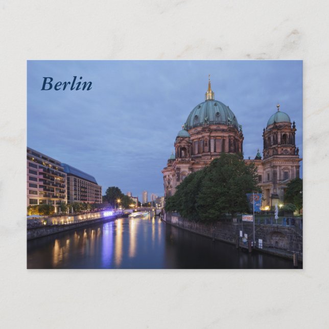 Carte Postale Rivière Spree et Cathédrale à Berlin, Allemagne (Devant)