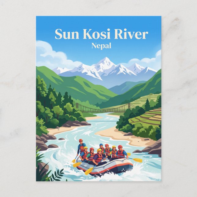 Carte Postale Rivière Sun Kosi Népal (Devant)