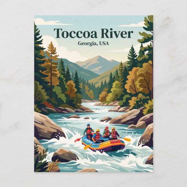 Carte Postale Rivière Toccoa, Géorgie, États-Unis (Devant)