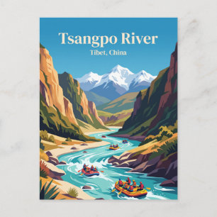 Carte Postale Rivière Tsangpo, Tibet, Chine