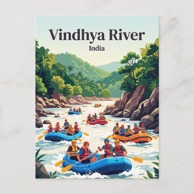 Carte Postale Rivière Vindhya, Inde (Devant)