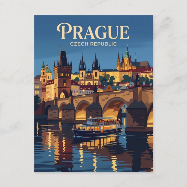 Carte Postale Rivière Vltava République tchèque (Devant)