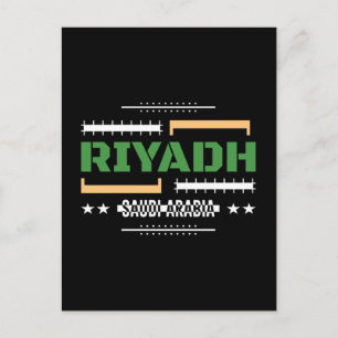 Carte Postale Riyad Arabie Saoudite Typographie Moderne Concepti