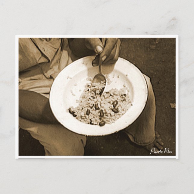 Carte Postale Riz et haricots, Culture, Porto Rico (Devant)