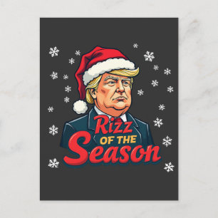 Carte Postale Rizz de la saison drôle de Trump Noël Santa