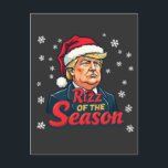 Carte Postale Rizz of the Season Funny Trump Christmas Père Noël<br><div class="desc">trump vance,  donald trump,  élection 2024,  chandail de noël,  laide xmassweater,  santa claus,  républicaine,  vote,  président</div>