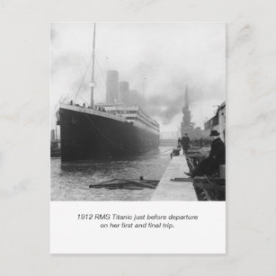 Carte Postale RMS Titanic avant le départ et poème