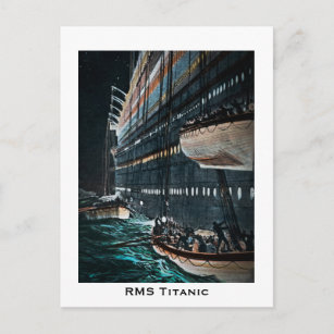 Carte Postale RMS Titanic Lancement du Vintage Lifeboats