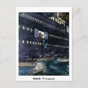 Carte Postale RMS Titanic s'évade rapidement aux Lifeboats!