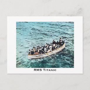 Carte Postale RMS Titanic Survivants dans Lifeboats Vintage