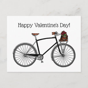 Carte Postale Road Bike Joyeux Valentine's_White