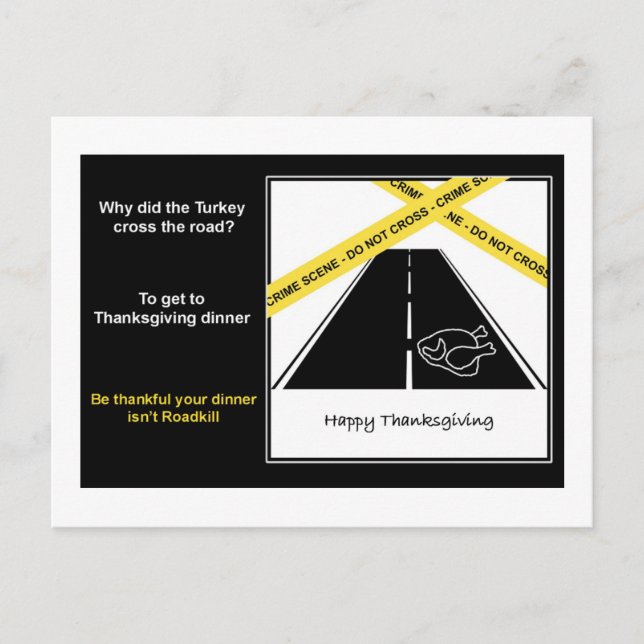 Carte postale Roadkill Thanksgiving (Devant)