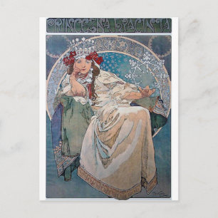 Carte Postale Robe bleue de la princesse Mucha hyacinta