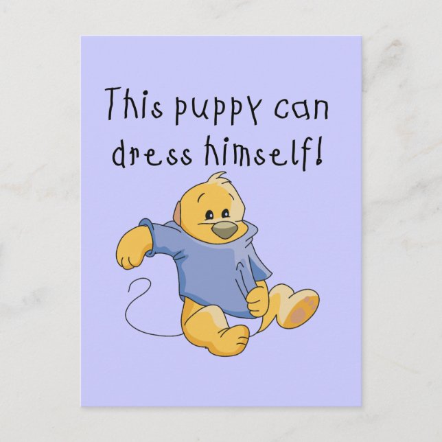 Carte Postale Robe de Chiot Habille Tshirts et cadeaux (Devant)