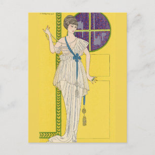 Carte Postale Robe de grande soirée à Satin par George Barbier