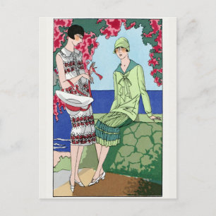 Carte Postale Robe de jour vintage pour femmes des années 1930