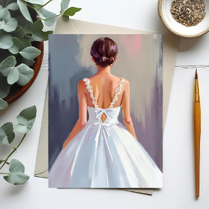 Carte Postale Robe de mariée   Robe en dentelle blanche aquarell