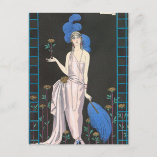Carte Postale Robe de soirée Rose de George Barbier