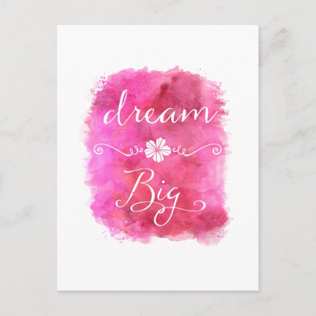 Carte Postale Robe Dream Grande citation d'aquarelle inspiration (Devant)