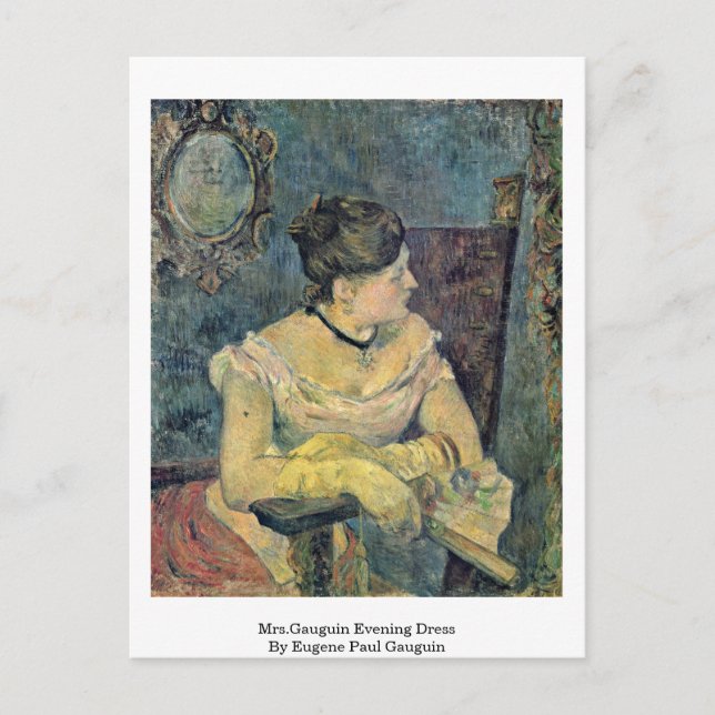 Carte Postale Robe Du Soir De Mme Gauguin Par Eugene Paul Gaugui (Devant)
