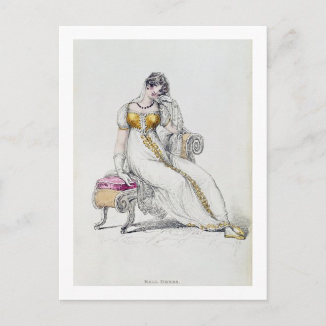 Carte Postale Robe du soir ou robe mariage, assiette de mode de (Devant)