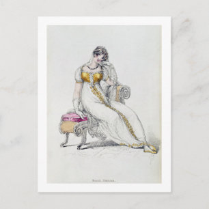 Carte Postale Robe du soir ou robe mariage, assiette de mode de