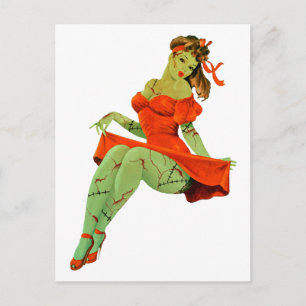 Carte Postale Robe et chaussures assorties rétro zombie Hallowee