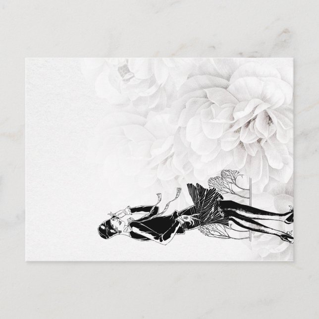 Carte Postale Robe Flapper des années 1920 au vent (Devant)