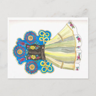 Carte Postale Robe folklorique Costume traditionnel polonais Aqu