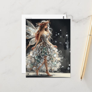 Carte Postale Robe recyclé Fairy au Fashion Show Aquarelle