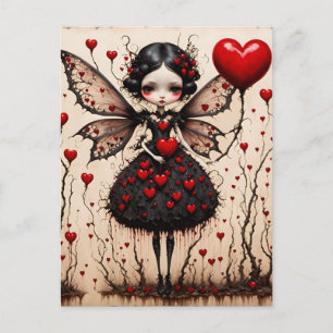 Carte postale Robe Rouge Coeur foncé Saint-Valenti