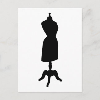 Carte Postale Robe victorienne forme Silhouette