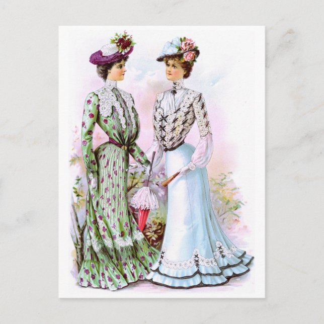 Carte Postale Robe Vintage 1901 (Devant)