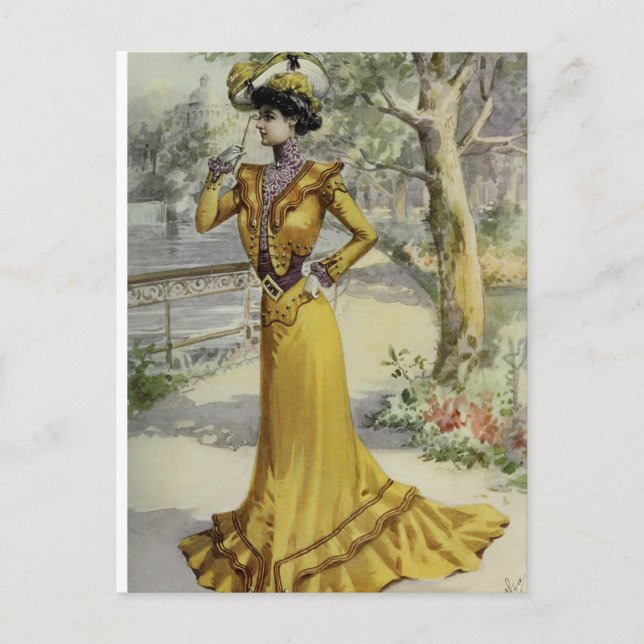 Carte Postale Robe Vintage Victorienne (Devant)