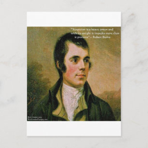 Carte Postale Robert Burns & Célèbre Citation de Soupçon