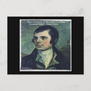 Carte Postale Robert Burns Dons de citation "L'inhumanité de l'h