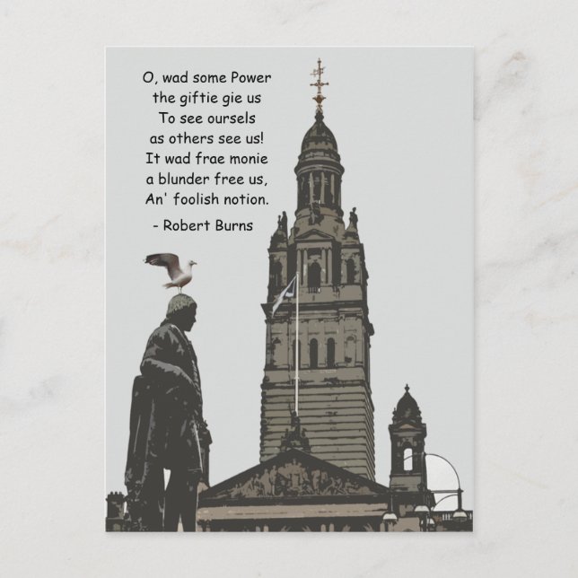 Carte Postale Robert Burns Ponders Glasgow City Chambers (Devant)