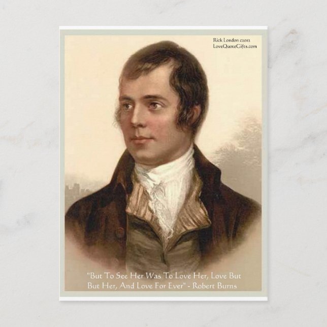 Carte Postale Robert Burns "Pour la connaître" Citation d'amour  (Devant)