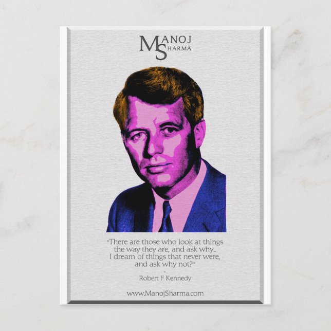 Carte Postale Robert Kennedy - Manoj Sharma (Devant)