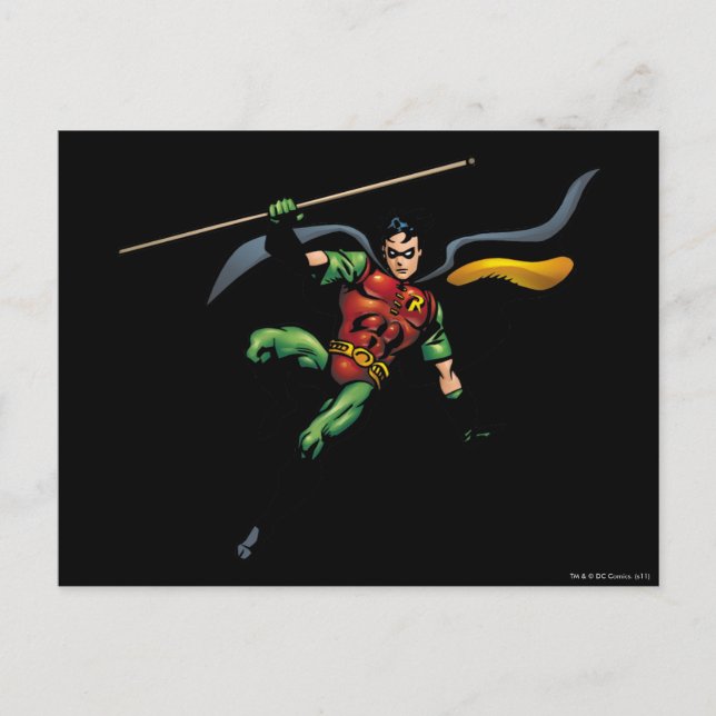 Carte Postale Robin avec le personnel (Devant)