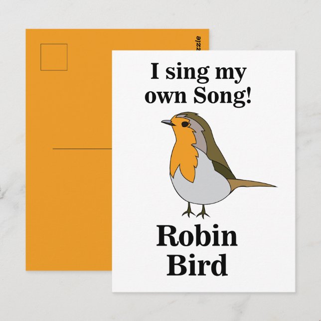 Carte Postale Robin Bird Funny Quote (Devant / Derrière)
