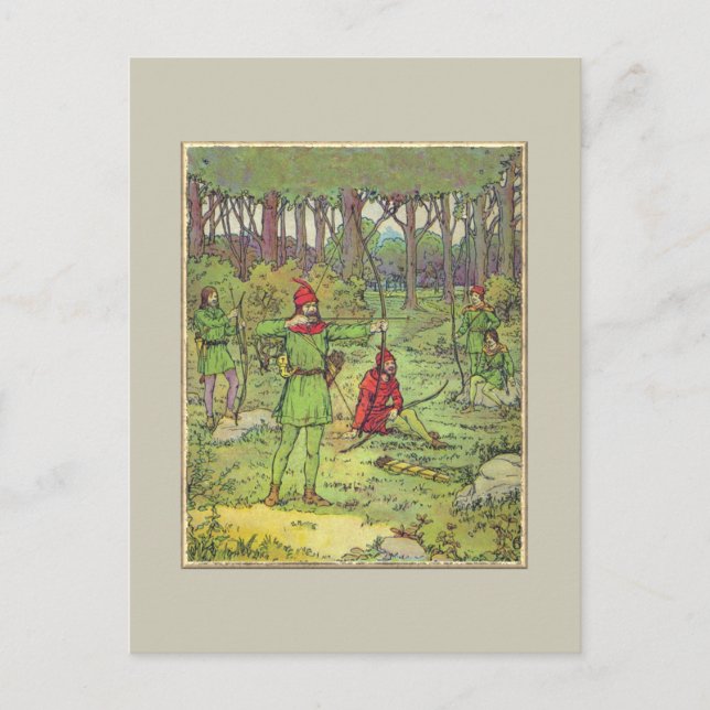 Carte Postale Robin Des Bois Dans La Forêt (Devant)