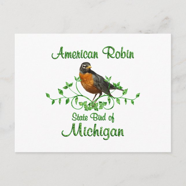 Carte Postale Robin Michigan Bird (Devant)