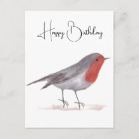 Robin oiseau aquarelle Anniversaire Art Festif Hiv